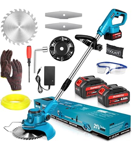 Desbrozadora Eléctrica Inalámbrica Para Makita 18V – 4 Cuchillas Incluidas, Cabezal Ajustable 90°, Plegable