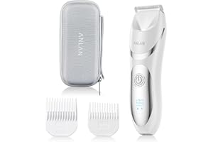 Rasoir femme ANLAN Tondeuse Bikini Intime avec Affichage LED Epilateur Electrique Sec et Humide rechargeable IPX7 Tondeuse Maillot USB-C Sans douleur