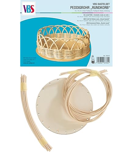 Kit Créatif Panier En Rotin Avec Couvercle - DIY Vannerie Débutants - Tressage Rotin Et Bois - Dimensions 10 X 9 Cm - Cadeau Fait Main