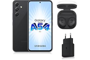 Samsung Galaxy A54 Smartphone Android 5G 256 Go Graphite, Chargeur secteur 25W inclus Noir + Samsung Galaxy Buds FE Écouteurs sans fil Graphite