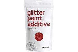 Hemway Red Glitter Additif pour peinture 100 g / 3,5 oz pour latex acrylique Emulsion Peinture - intérieur et extérieur mur, plafond, bois, vernis, plat mort, mat, brillant, satin, soie