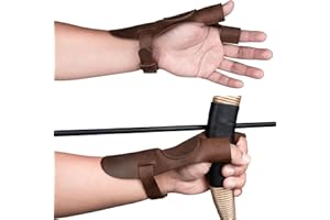 Valhalla Gear, Reinforced Archery Shooting Gloves, Hand Protection, Olympic Bow, Wrist and Finger Protector, Shooting Targeting, Cosplay, Full Grain Leather, Handmade Archer Accessories, Bourbon Brown