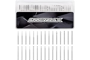ARROWMAX Mèches de gravure sur bois avec tige (2,35 mm), 30 mèches de gravure pour répondre à vos différents besoins, accessoires d'outils rotatifs durables pour le travail du bois, la sculpture