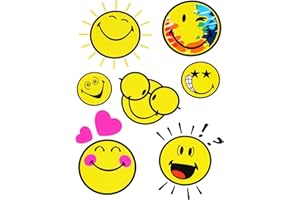 alles-meine.de GmbH 7 TLG. Set Fensterbilder - Smiley World/Smilie - Sticker Fenstersticker Aufkleber - statisch haftend/selbstklebend + wiederverwendbar - Fensterbild ..