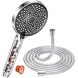 Soffione doccia con tubo 1,6M, Soffione doccia con anticalcare, YEAUPE PRO Soffione doccia alta pressione risparmio idrico 7,
