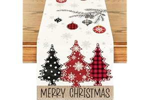 ZDNT Tischläufer Weihnachten,33 x 183 cm Weihnachtsdeko Innen Tischläufer,Weihnachtsdeko Tisch,Weihnacht Tischdeko,Weihnachtstischläufer Tischdecke, für Weihnachts Tischdeko