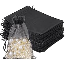 50 Sacchetti Organza Viola 13x18cm Con Coulisse - Per Matrimoni, Bomboniere, Regali