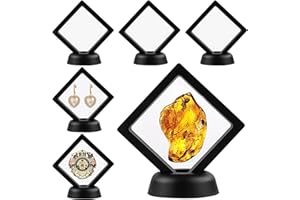 HAOBIN 6 StüCk Halter Floating Frame Display Holder MüNz Display Box Schweberahmen Displayrahmen MüNzrahmen MüNzenstäNder PräSentationsstäNder Mit Basis FüR Display Ring AnhäNger Armband Schmuck (6)