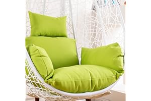 JHLP Overstuffed Hanging Egg Chair Cushion Cover - Replacement Cover For Swing Chair Seat Pad (No Padding Included) For Hanging Basket Chair - Enhance Your Comfort In Style, Green