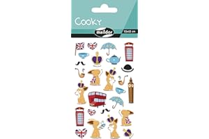 MAILDOR MY MANDARINE 560381C - GOMMETTES 3D Cooky - 1 planche 12x8 cm - 27 stickers - LONDRES