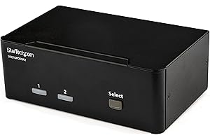 StarTech.com 2-Port DisplayPort KVM Switch - Dual-Monitor - 4K 60 - with Audio & USB Peripheral Support - DP 1.2 - USB Hub (SV231DPDDUA2)