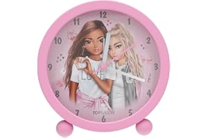 Depesche 13546 TOPModel My BFF - budzik w kolorze różowym dla dzieci, z motywem modelki, cichy zegar z funkcją podświetlenia, bateria w zestawie