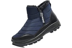 Hanani Homme Bottes de Neige Fourré Chaude Impermeable Bottines Hiver Confort Chaussures Confort Classique Chaussure Marche