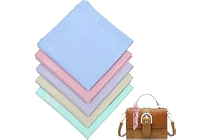 Musiook 5 PCS Handkerchiefs Women Cotton, Ladies Handkerchiefs Cotton, Women Handkerchief, Ladies Hankies with Soft Solid Candy Color for Girls Bride Party Prom Celebrations Birthday, 40cm x 40cm