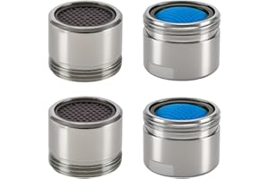 XNTONG 4 reguladores de chorro, rosca exterior M18, filtro de grifo con latón cromado y filtro ABS, para grifos con boquilla mezcladora (rosca exterior 18 mm)