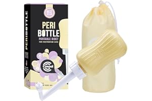 Cynpel Bidet Portable Soin Post-Partum - 350ml Peri Bottle Femmes - Douche Intime Perinée Jet à l'Envers - Pompe Lavage de Voyage après l'Accouchement - Jaune Pâle