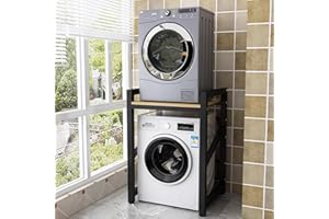 CUSROS Washer Dryer Stand Stacking Kit with Shelf, Over Washer and Dryer Shelf, Over the Washer Storage Rack with Countertop for Washing Machine, Tumble Dryer, Dishwasher 1