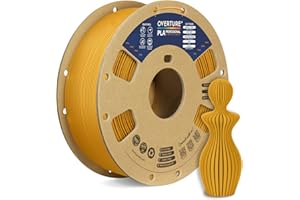 OVERTURE PLA Plus (PLA+) Filamento 3D 1.75mm, Alta Resistencia y Durabilidad, Filamento Profesional para Impresora 3D 1kg (2.2lbs), Precisión ±0.02mm,Sin Enredos (Oro Real)