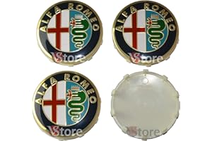 VS 4 Wheel Caps Original 60 mm Compatible for Alfa Romeo Giulietta 147 159 146 156 Brera Emblem Fregi Gold