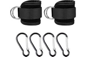 Scettar 2Pcs Ankle Straps for Cable Machine, Adjustable Double D-Ring Ankle Cuff Straps, Comfortable Gym Ankle Strap Glute Workouts Leg Extensions Curls, Booty Hip Abductors Exercise for Men and Women
