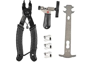 GREESUIT Juego de herramientas para cadena de bicicleta, alicates de eslabones + herramienta de cadena separadora + comprobador de cadena + conector de eslabones de cadena, herramienta de indicador de desgaste