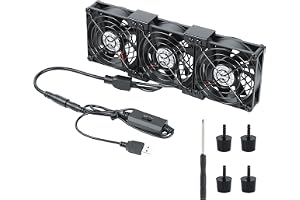 ELUTENG Trippel 80 mm PC fläkt, DC 12 V 3-växlad justerbar PC-fläkt