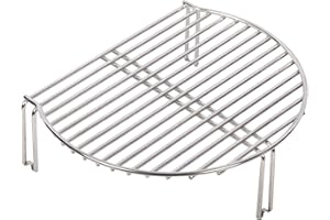 Vankey Grill Expander for Kamado Joe JR, All-in-one Stainless Cooking Grate Stack Rack fit Small Minimax Green Egg and Other Smoker Grill，Adds 60% More Extra Grilling Space