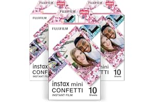 Fujifilm Instax-Konfetti-Mini-Film (10 Belichtungen, 3er-Pack), lebendige Bunte Sofortfotos, kompatibel mit Fujifilm Instax Mini-Kameras, fasziniert Erinnerungen mit atemberaubenden Konfetti-Designs