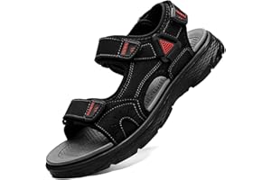 Lvptsh Sandales de Randonnée Sandales de Marche Homme Cuir Été Extérieur Chaussures de Sport Plage Chaussures d'eau eau Plage Closed-Toe Sandals Homme