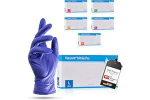 Viawant® Nitrile Pro Einweghandschuhe Nitrilhandschuhe L [100 Stück] Stabil, Hypoallergen, Puderfrei & Latexfrei – Reißfeste Einmalhandschuhe – Blau