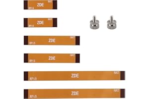 ZDE Set di 6 cavi piatti flessibili da 16 pin, 0,5 mm, 30 mm, 50 mm, 90 mm, FPC FFC, con 2 bulloni di montaggio M.2 SSD, compatibili con Raspberry Pi 5 PCIe a M.2 Key M NVMe SSD adattatore PCIe