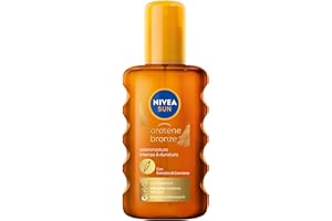 NIVEA Sun Olio Spray Solare Carotene Bronze 200ml, Olio abbronzante con estratto di Carotene e Vitamina E, Protezione solare SPF 6, Abbronzatura intensa e duratura
