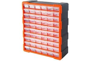 NAIMP 60pcs Multi Drawer Storage Cabinet Unit Organiser, Small Parts Tools Cabinets for Workshop Garage, Plastic DIY Storage Bin Rack Screws Parts Tool Craft Box Rack