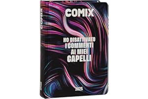COMIX - Diario Giornaliero 16 Mesi, Diario Scuola 2024-2025 per Ragazzi e Ragazze, con Copertina Rigida, Ideale per la Scuola Superiore, 13x17.8h cm, Nero