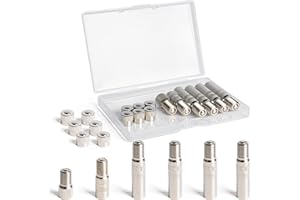 SPDYCESS 12 Szt. Adapter Przedłużający Zaślepki Zaworu, 19 27 39mm Przedłużacz Zaworowych Opon, z 6 Metalową Zatyczką Przeciwpyłową do Skutera M365, Samochodu, Rowera