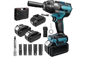 Discoball Cordless Impact Wrench,1/2 Inch Impact Gun, 700N.m (516Ft-lbs) High Torque Impact Wrench with 2x2.0Ah Battery,Fast Charger, 5 Sockets & Storage Case, Electric Impact Driver for Car Truck
