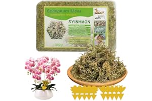 Vmxlso 500g Musgo para Orquideas, Musgo Sphagnum, Sphagnum Moss con 10 Trampa Moscas, Sustrato para Orquídeas, Enmienda de Suelo de Jardinería y Medios de Suelo para Plantas Carnívoras