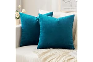 Slozzi 2er Set Samt Kissenbezüge Haushalt Dekokissen Dekorative Kissenhülle Weich Sofakissen für Sofa Schlafzimmer Wohnzimmer 40x40 cm Blau
