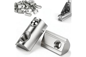 Mawmuaw T-muttrar M8 med kula 45 stycken T-mutter för aluminiumprofil 30x30 Nut 8, glidmutter M8 kolstål glidmutter med fjäde