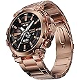 Fire-Boltt Dominian 36.3mm (1.43 inch) AMOLED Display, Stainless Steel Design, 466 * 466 px Resolution, Bluetooth Calling, Multiple Sports Modes, Health Mode, IP67, Weather Updates (Rose Gold)