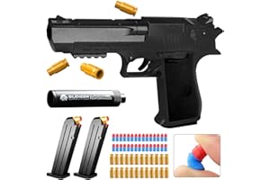 YYHCC Desert Eagle, Pistolet Jouet, Blaster en Mousse, Jouet Pistolet à Balle Souple en Mousse, Cadeaux d'anniversaire pour Enfants, modèle de Pistolet de Simulation (Noir)
