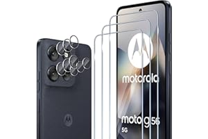 ELYCO Protection Écran pour Motorola Moto G56 5G, 3 Pièces Films Verre Trempé + 3 Pièces Caméra Arrière Protecteur, 9H Dureté, Full Cover Anti-Bulles/Anti-Rayures, HD Transparent