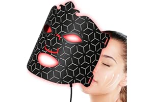 Profey Máscara Facial LED en 7 Colores, Mascara LED Facial Profesional, Rejuvenecimiento y Antienvejecimiento, Recargable Mascarilla Led,Negro Mascara LED