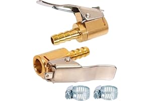 Toolwiz 6mm Air Chuck Autoventil Hebelstecker, 1/4" Französisches Ventil Adapter Verbindung Reifenfüller Schlauch, Reifendruckprüfer Messing Reifenfüller Autoreifen Ventil, 2 Stück