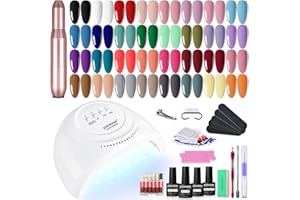 JODSONE Set di smalti per unghie in gel da 36 pezzi Set di frese per unghie a luce UV per principianti Superficie lucida Facile da applicare Texture opaca Kit per manicure tutto in uno…