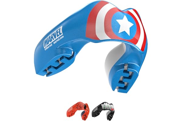 Marvel Captain America Sport Protège-Dents pour Appareil Orthodontique. Protection intégrale pour Tous Les Sports, notamment Le Rugby, MMA, Hockey, Les Arts Martiaux et la Boxe