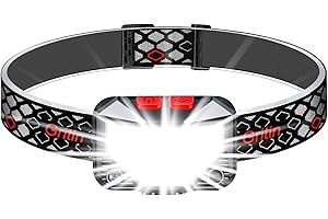 Gritin Lampe Frontale Rechargeable, Super Lumineux Léger Étanche Torche Frontale LED Puissante avec Voyant Rouge, Détecteur de Mouvement, 8 Modes d'éclairage, 25H d'autonomie pour Course/Camping