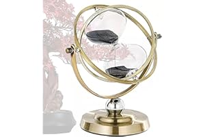 Tuzsocr clessidra 60 minuti in ottone, timer rotante a 720°, clessidra in vetro vintage per la casa, cristallo trasparente, orologio, per regali, casa, ufficio, decorazione per ufficio