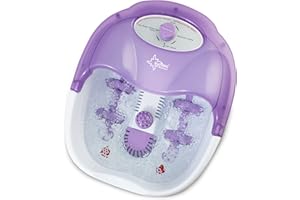 SUNTEC WELLNESS SUNTEC Idromassaggiatore plantare FMA-8656 comfort – Massaggiatore plantare per il relax dei piedi – Pediluvio elettrico con vibrazioni, massaggio e infrarossi – Spa con 3 inserti per pedicure