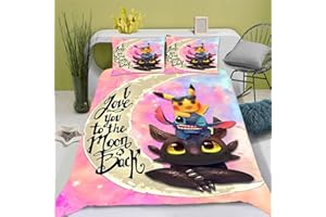 Doiicoon Stitch Bettwäsche Cartoon-Charakter-Muster Lilo Und Stitch Kinderbettwäsche Bettbezug Weich Und Bequem Mikrofaser Bettbezug 135x200 (3,135 x 200 cm-Einzelbett)